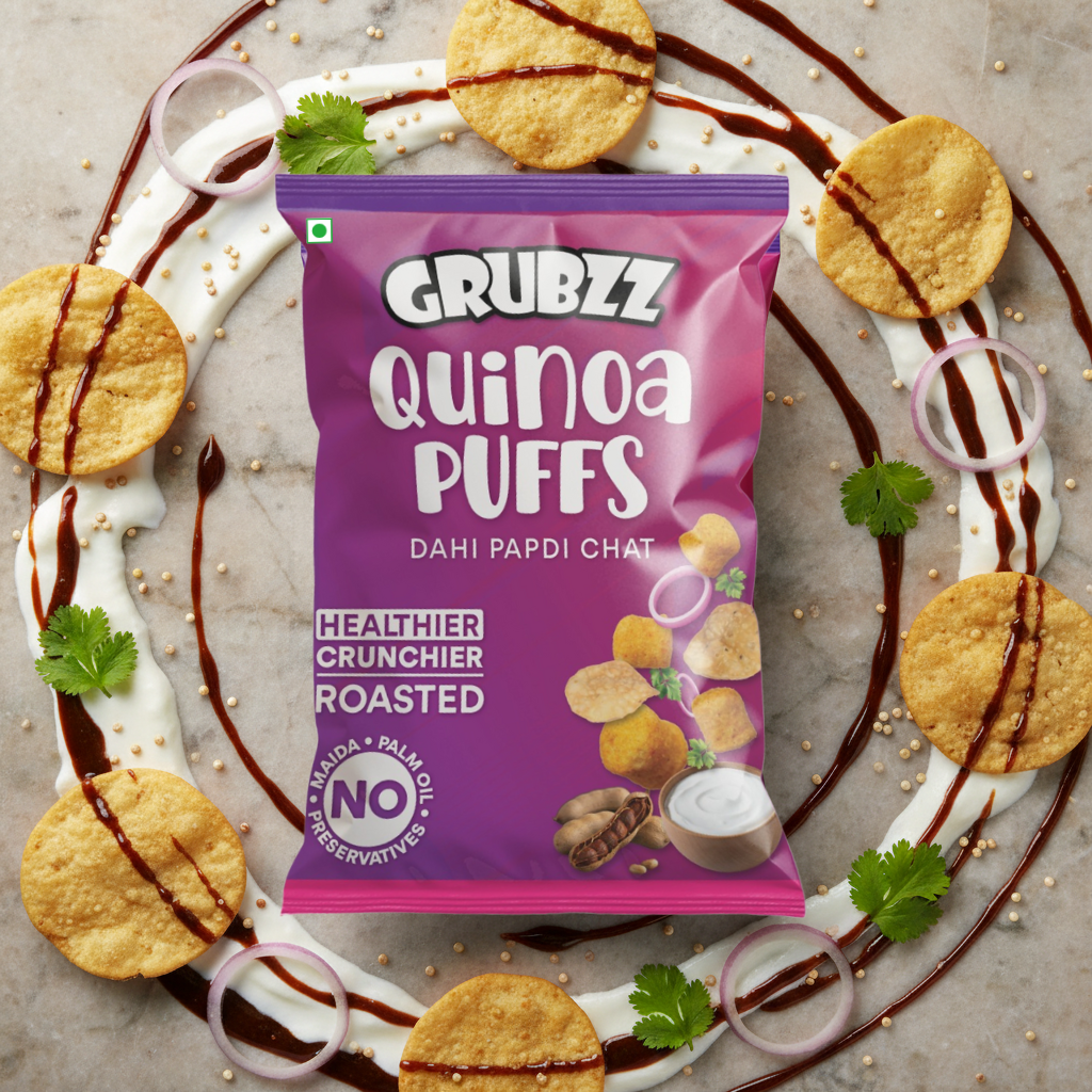 Quinoa Puffs Dahi Papdi Chat